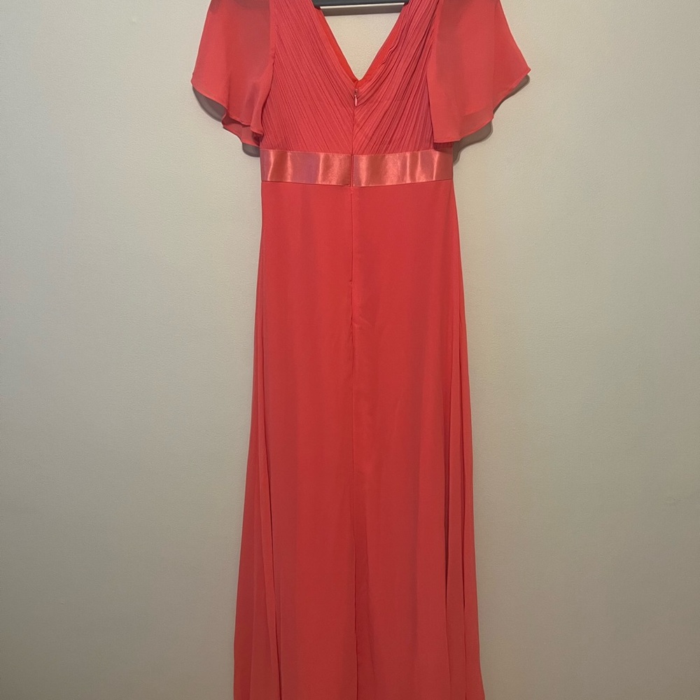 Ever-Pretty Short Sleeve V-Neck Long Evening Bridesmaid Dress Size 4 Coral